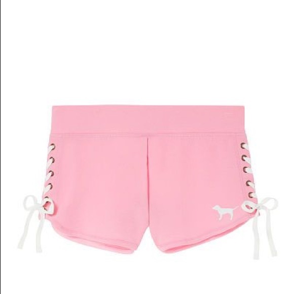 Pink lace up shorts Clearance